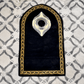 Black Stone Padded Prayer Mat Arched with Hand Bag - Nusuki Saudi Arabia