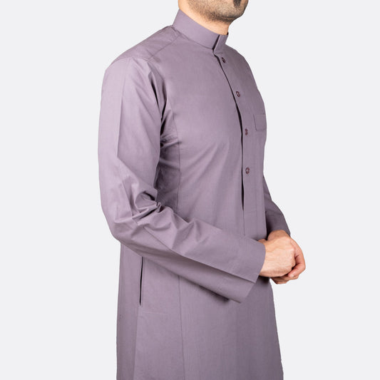 Classic Cotton Thobe Dark Grey Button - Nusuki SA