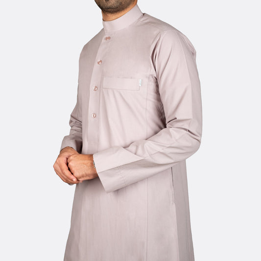 Classic Cotton Thobe Light Brown Button - Nusuki SA