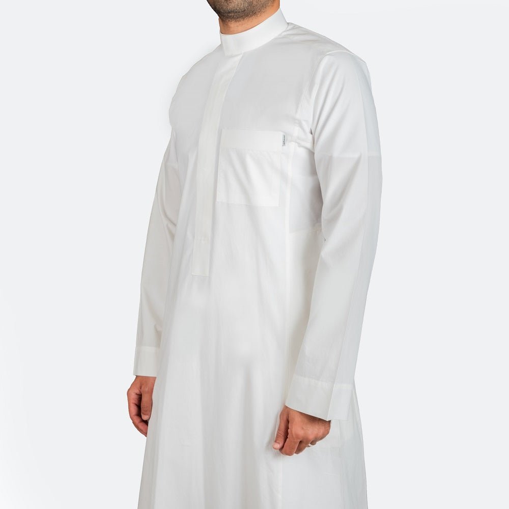 Classic Cotton Thobe Off White (Hidden Zipper) - Nusuki SA