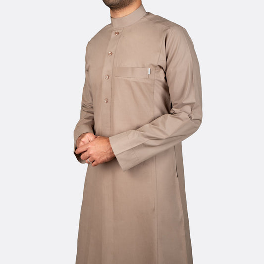 Classic Cotton Thobe Olive Button - Nusuki SA