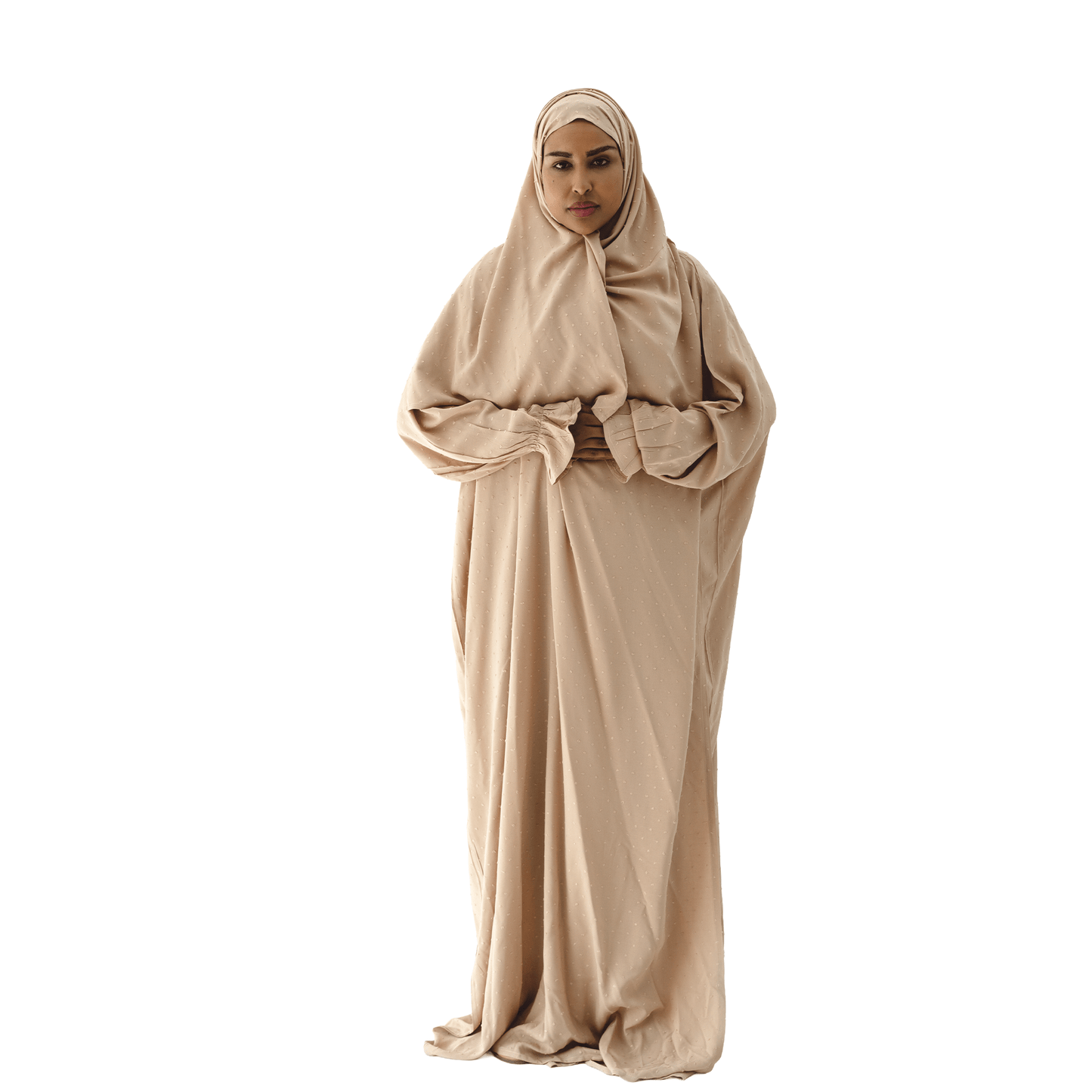 Dotted Prayer Dress Beige - Nusuki SA