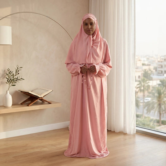 Dotted Prayer Dress Pink - Nusuki SA