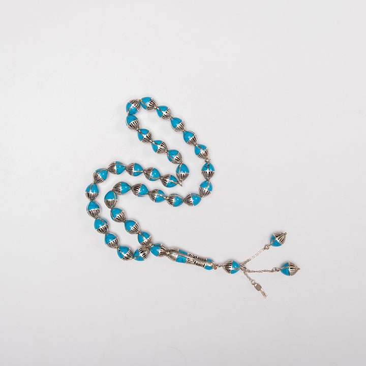 Firozi Silver Prayer Beads - Nusuki SA