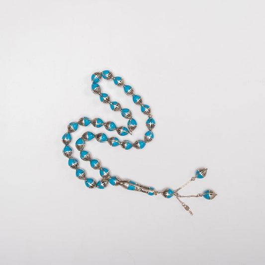 Firozi Silver Prayer Beads - Nusuki SA