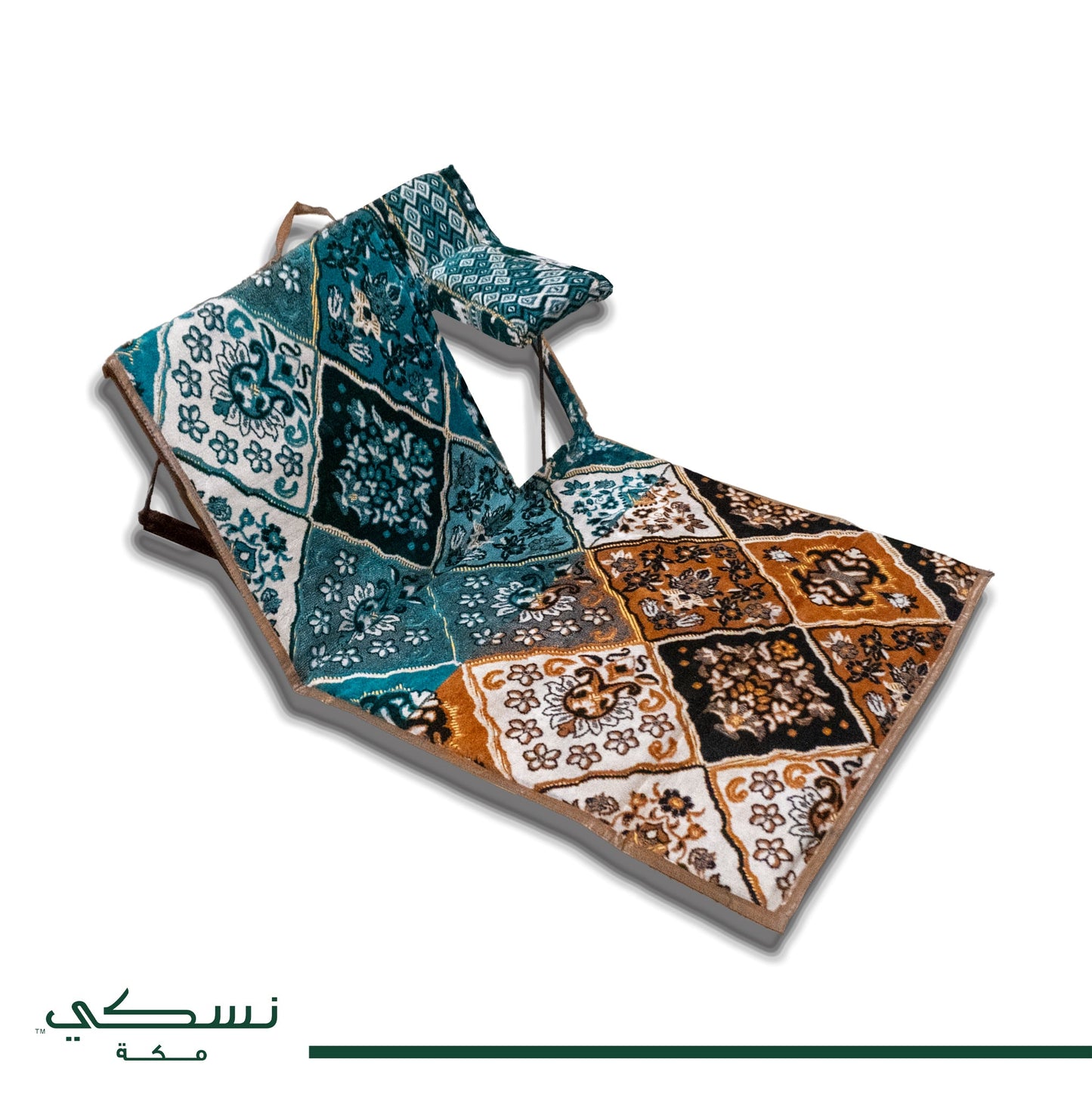 Floor Mattress With Backrest and arm rest For Trips And Camping Green 1 - Nusuki SA