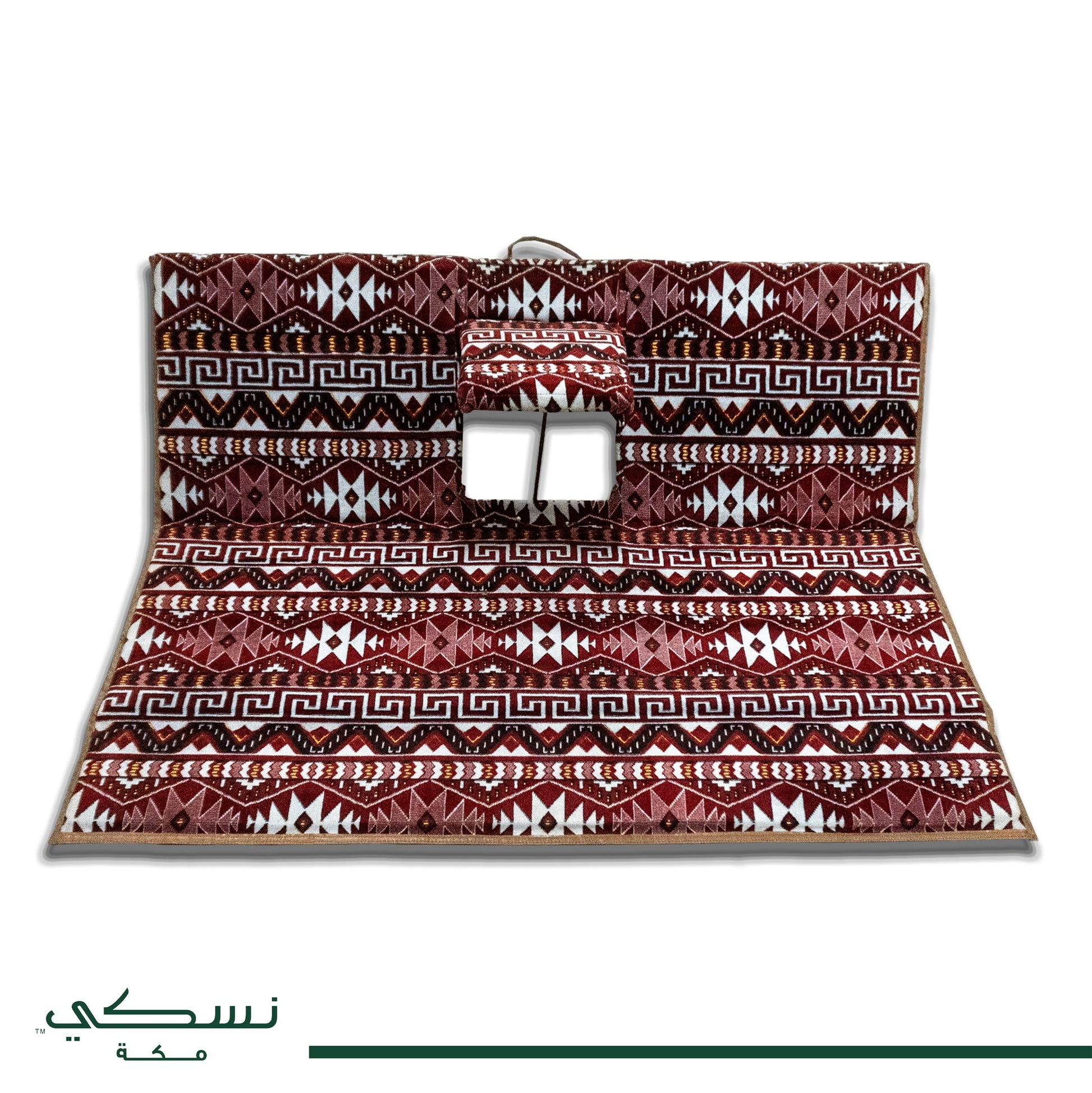 Floor Mattress With Backrest and arm rest For Trips And Camping Red 2 - Nusuki SA