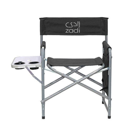Foldable Chair with Side Table Black - Nusuki SA