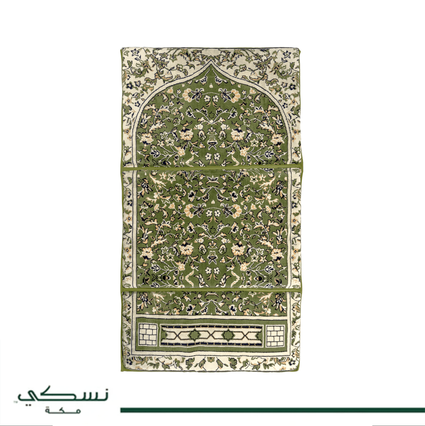 Foldable Prayer Mat Rawdat Afnan Green (S) - Nusuki SA