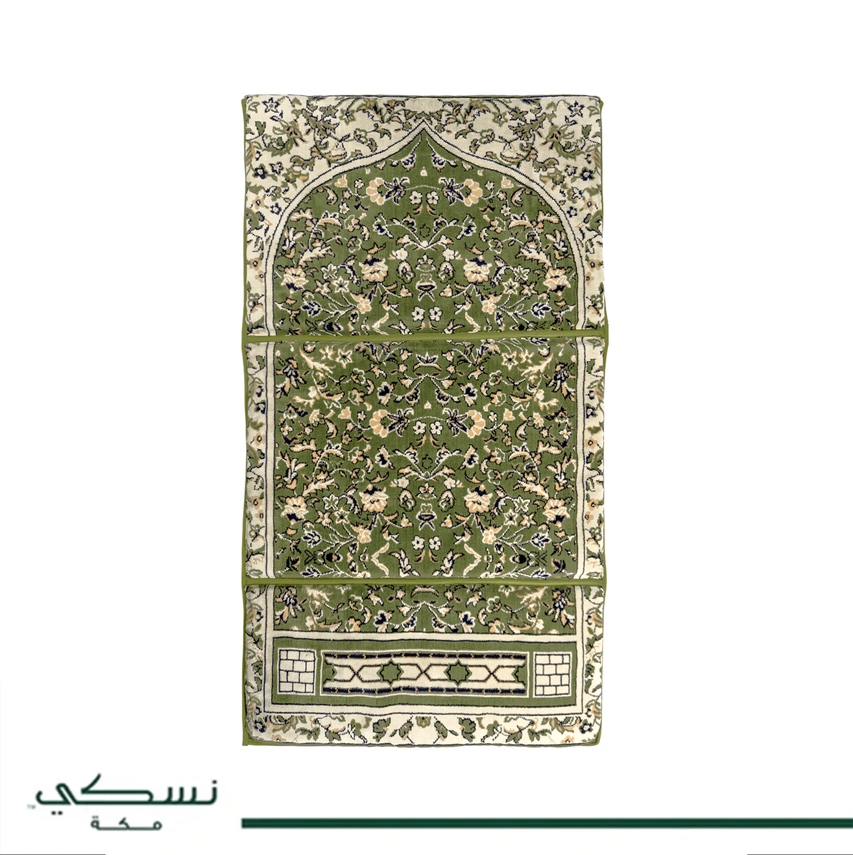 Foldable Prayer Mat Rawdat Afnan Green (S) - Nusuki SA