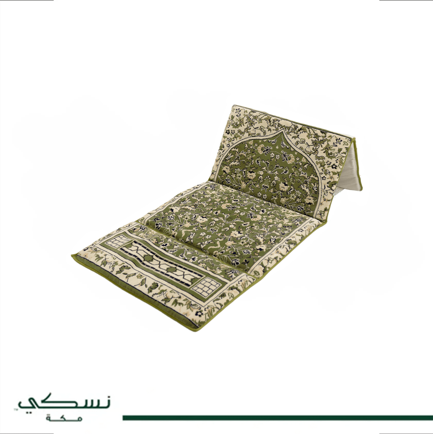 Foldable Prayer Mat Rawdat Afnan Green (S) - Nusuki SA