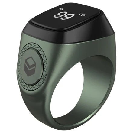 Iqibla Smart Tasbih Zikr Ring Metal Dark Green - Nusuki SA