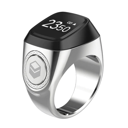 Iqibla Smart Tasbih Zikr Ring Metal Silver - Nusuki SA