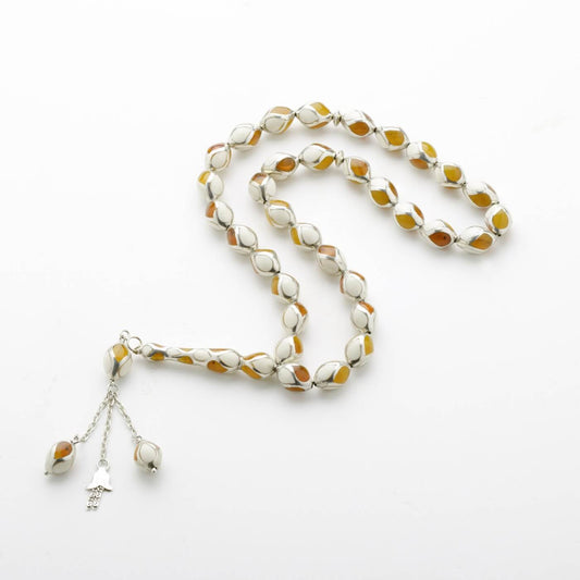 Ivory kahraman Prayer Beads with Silver1 - Nusuki SA