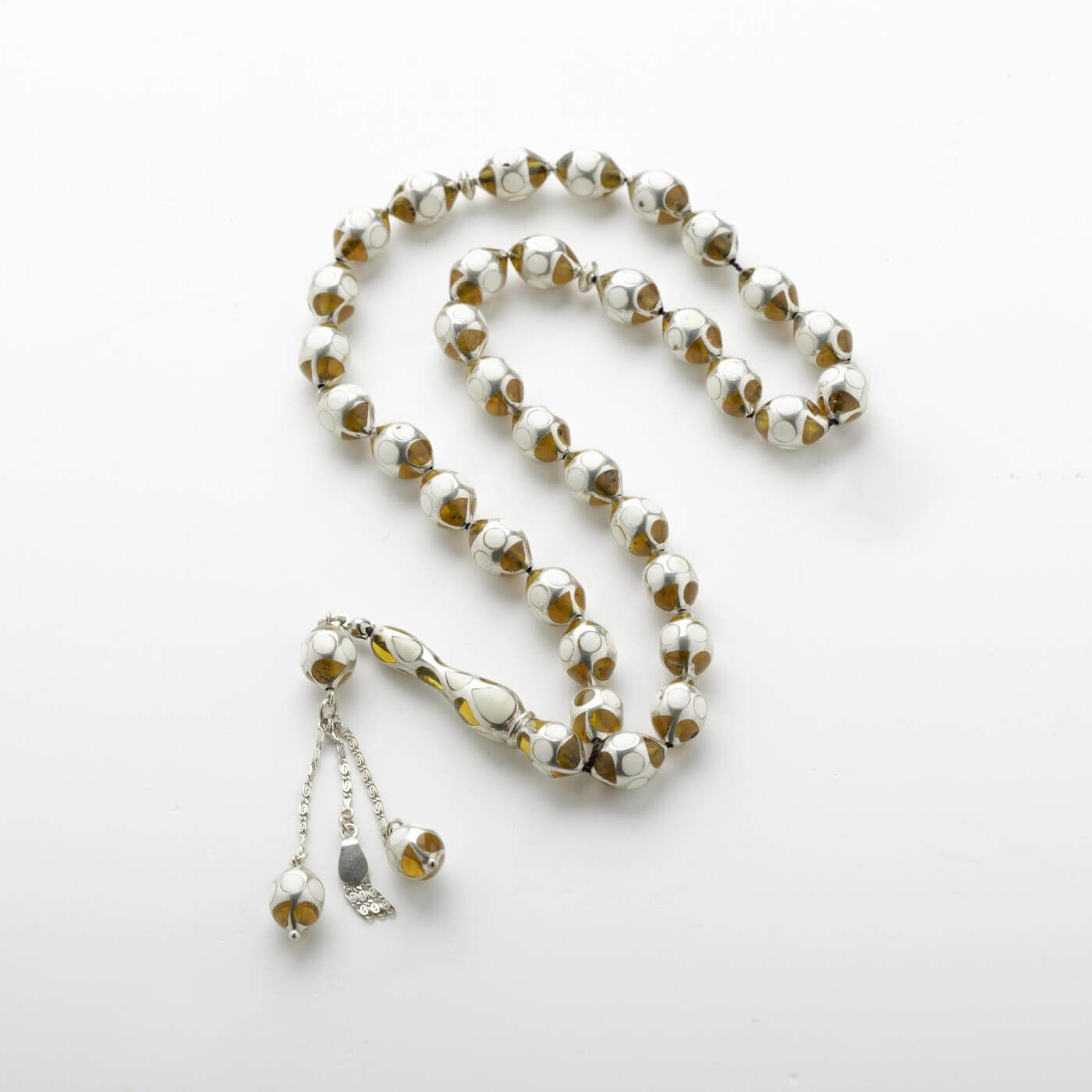 Ivory kahraman Prayer Beads with Silver2 - Nusuki SA