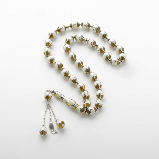 Ivory kahraman Prayer Beads with Silver2 - Nusuki SA