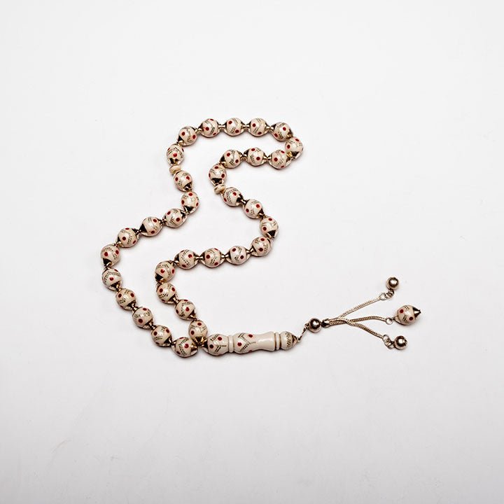 Ivory Prayer Beads with Silver Dots - Nusuki SA