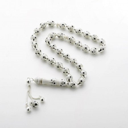 Ivory Prayer Beads with Silver Dots Blue - Nusuki SA