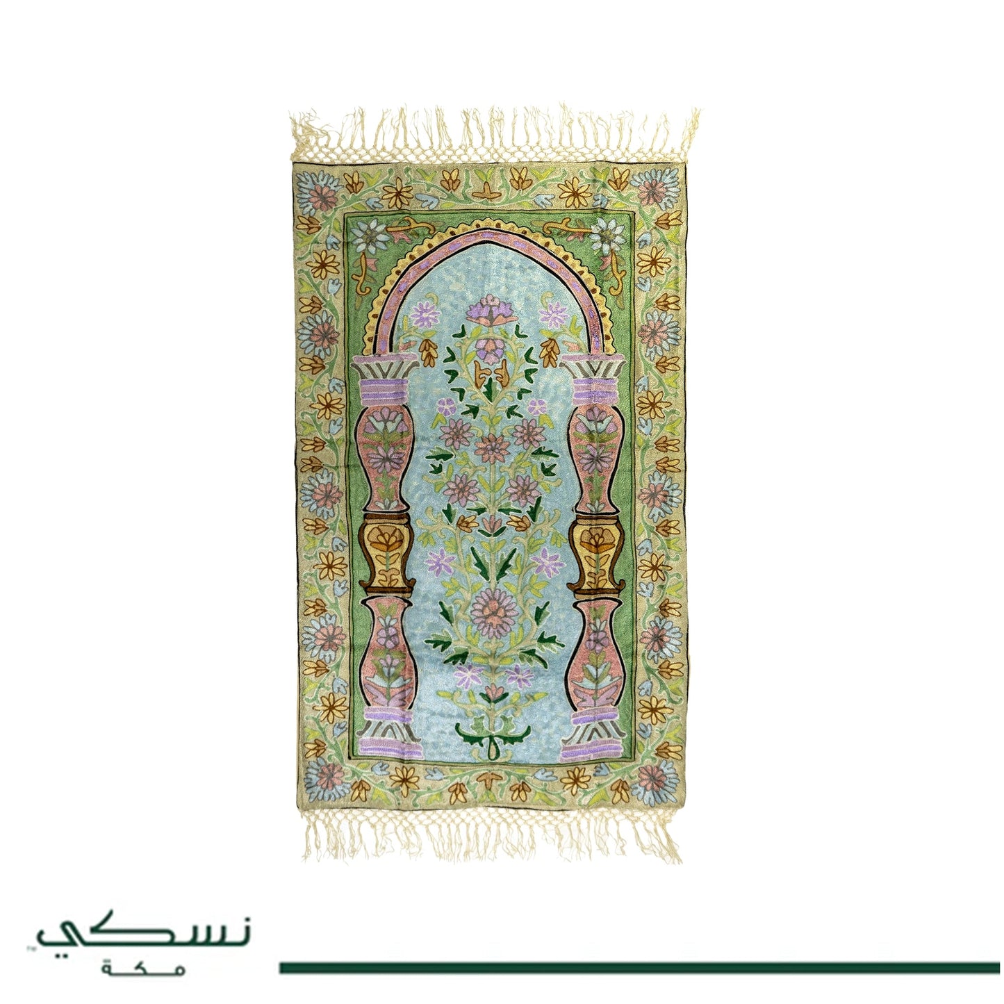 Kashmir Embroidered Prayer Mat-Floral Design 1 - Nusuki SA