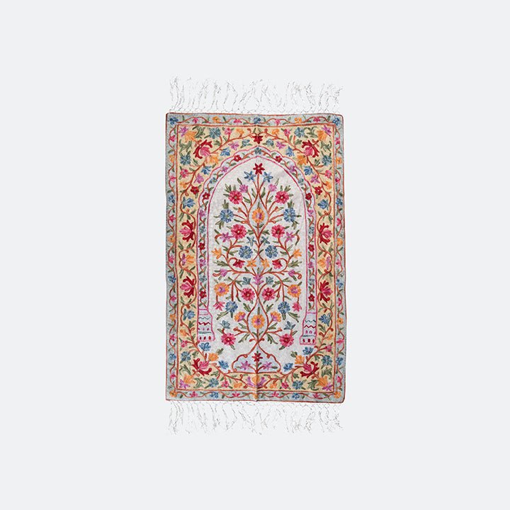Kashmir Embroidered Prayer Mat - Floral Designs 1 - Nusuki SA