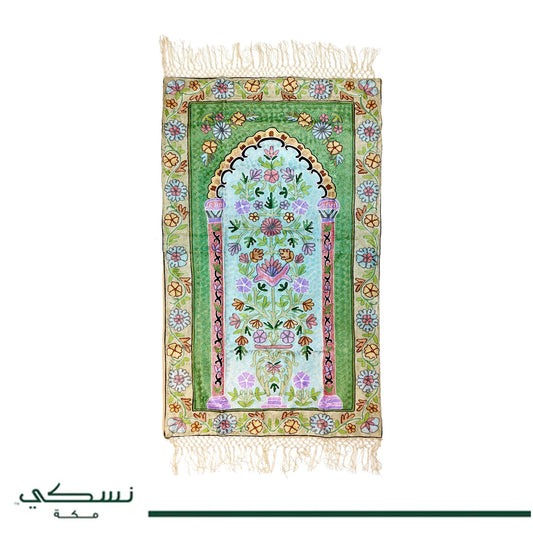 Kashmir Embroidered Prayer Mat-Floral Designs 2 - Nusuki SA