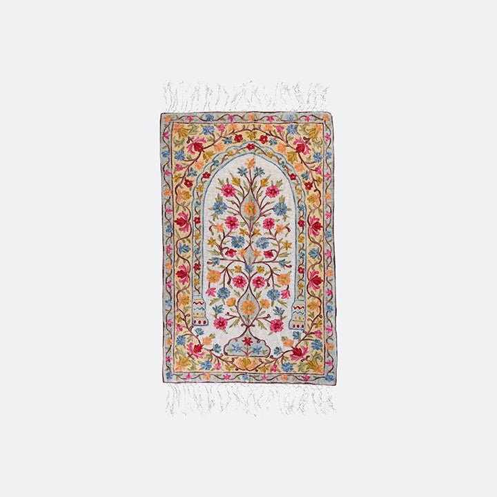 Kashmir Embroidered Prayer Mat - Floral Designs 3 - Nusuki SA