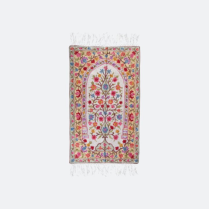 Kashmir Embroidered Prayer Mat - Floral Designs 4 - Nusuki SA