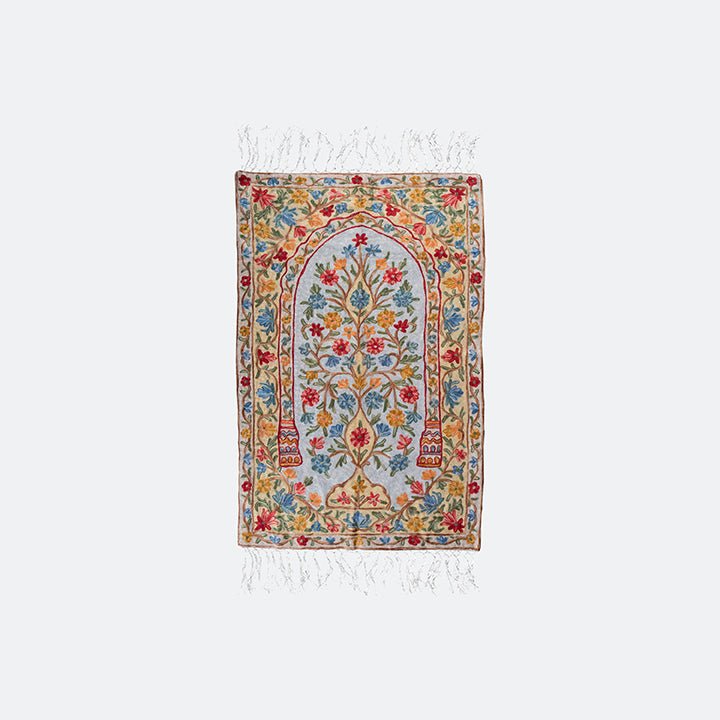 Kashmir Embroidered Prayer Mat - Floral Designs 5 - Nusuki SA