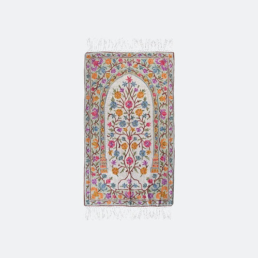 Kashmir Embroidered Prayer Mat - Floral Designs 7 - Nusuki SA
