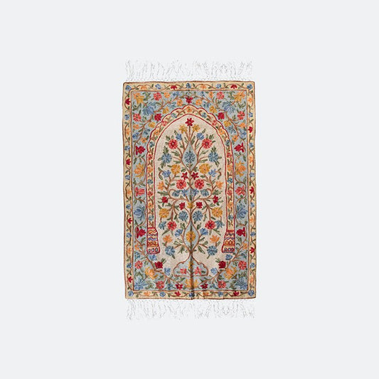 Kashmir Embroidered Prayer Mat - Floral Designs 8 - Nusuki SA