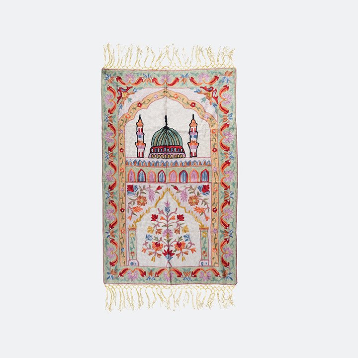 Kashmir Embroidered Prayer Mat - Madinah Design 1 - Nusuki SA