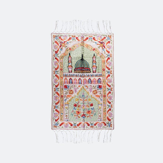 Kashmir Embroidered Prayer Mat - Madinah Design 12 - Nusuki SA