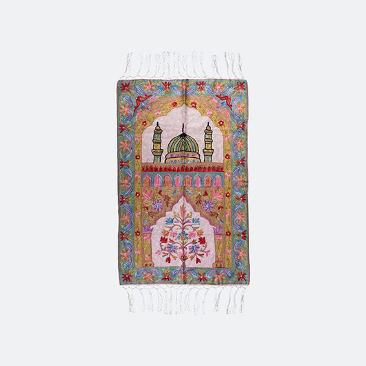 Kashmir Embroidered Prayer Mat - Madinah Design 13 - Nusuki SA