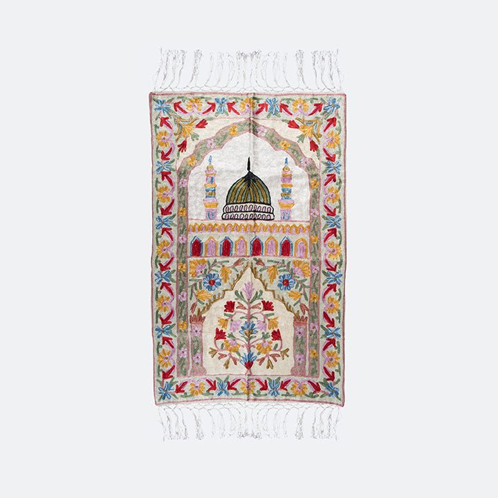 Kashmir Embroidered Prayer Mat - Madinah Design 3 - Nusuki SA