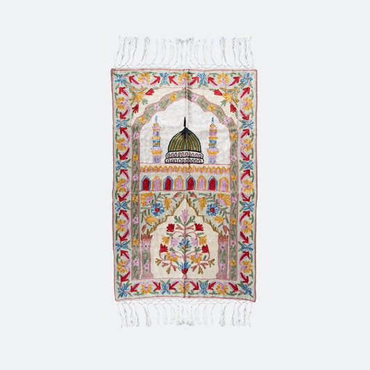 Kashmir Embroidered Prayer Mat - Madinah Design 3 - Nusuki SA