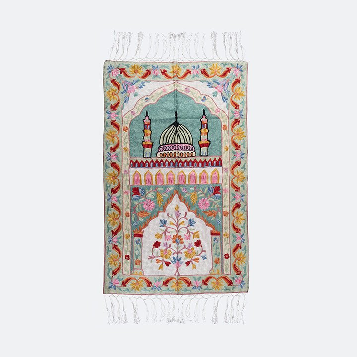 Kashmir Embroidered Prayer Mat - Madinah Design 6 - Nusuki SA