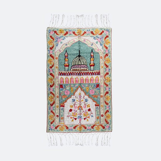 Kashmir Embroidered Prayer Mat - Madinah Design 6 - Nusuki SA
