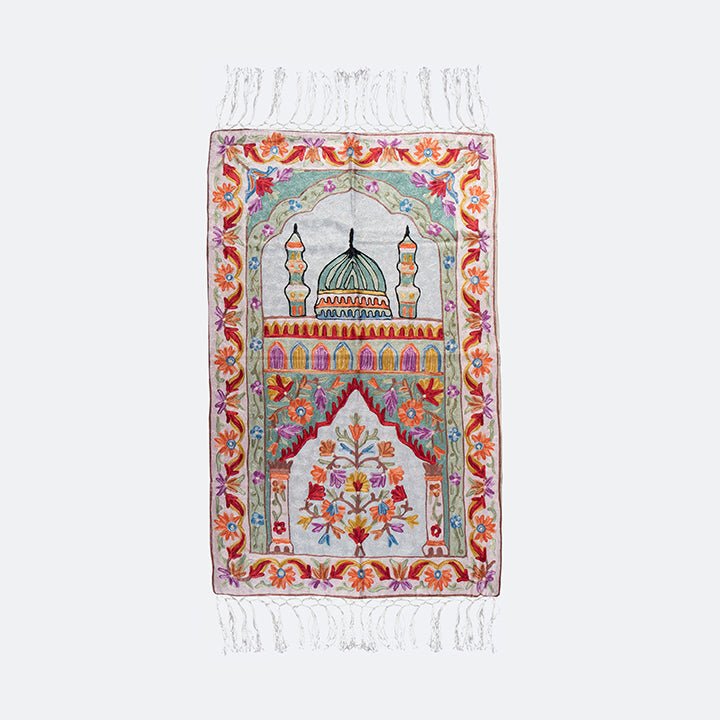 Kashmir Embroidered Prayer Mat - Madinah Design 8 - Nusuki SA