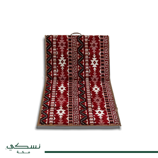 مفرش أرضي مع مسند ظهر للرحلات والتخييم لون أحمر 3
