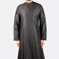 Modern Embroidery Thobe Zipper - Black - Nusuki Saudi Arabia
