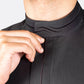 Modern Embroidery Thobe Zipper - Black - Nusuki Saudi Arabia
