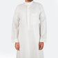 Modern Embroidery Thobe Zipper - Off White - Nusuki Saudi Arabia