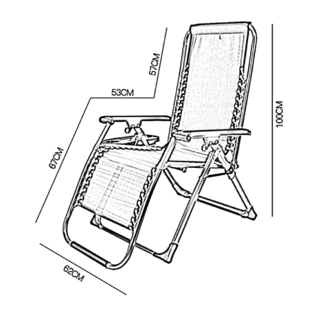 Outdoor Lounges Chair Foldable Black - Nusuki SA