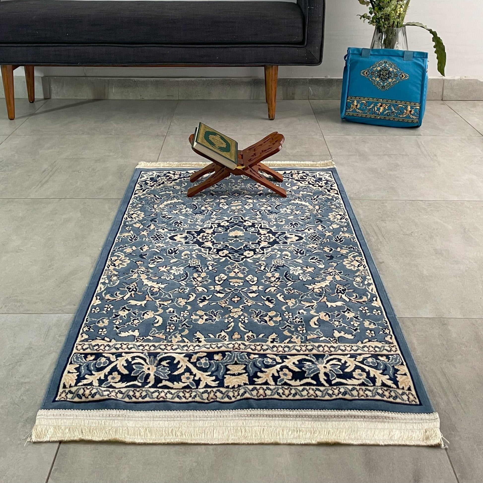 Package 2 Prayer Mats Rawdat Al - Haramain Blue - Nusuki SA