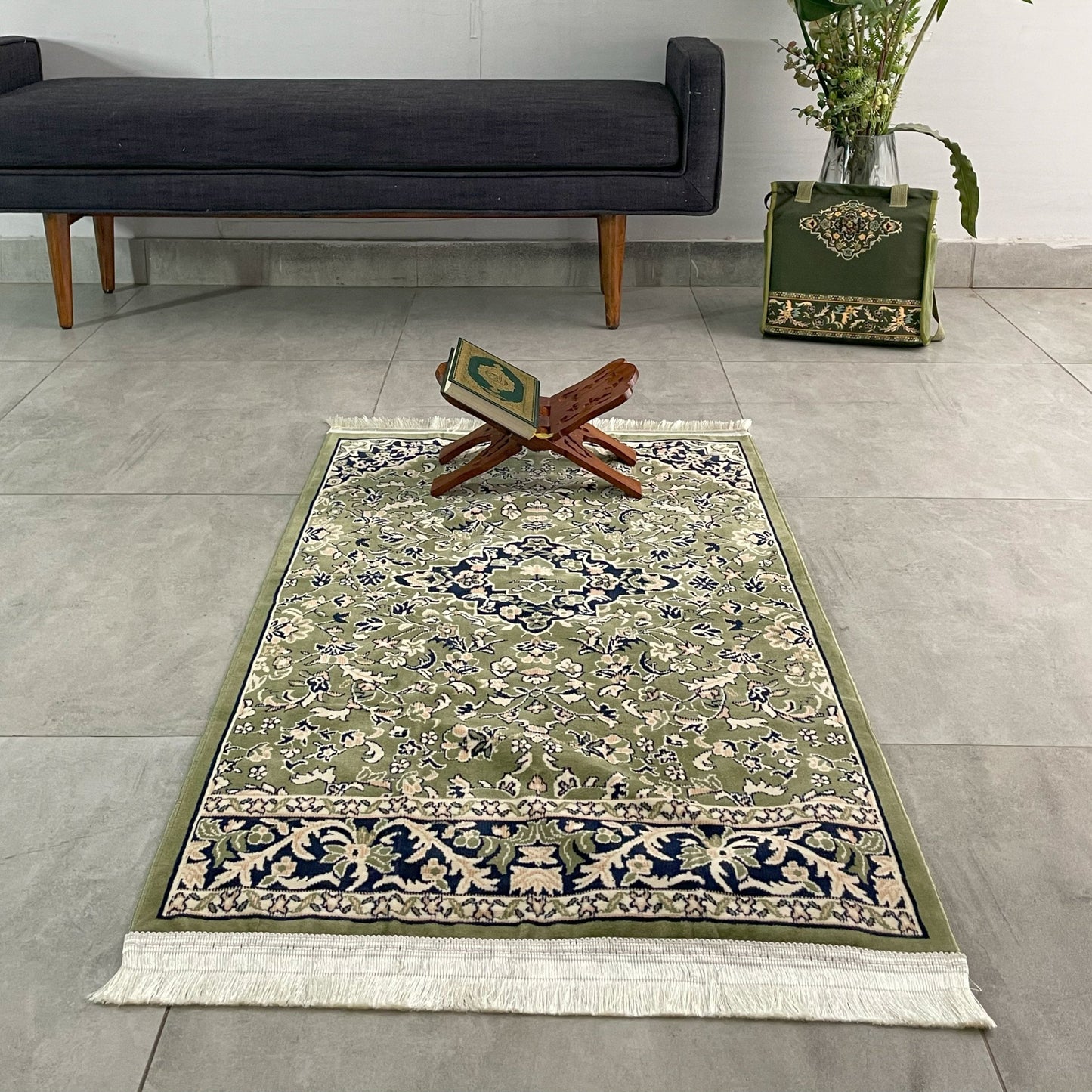 Package 2 Prayer Mats Rawdat Al - Haramain Green - Nusuki SA