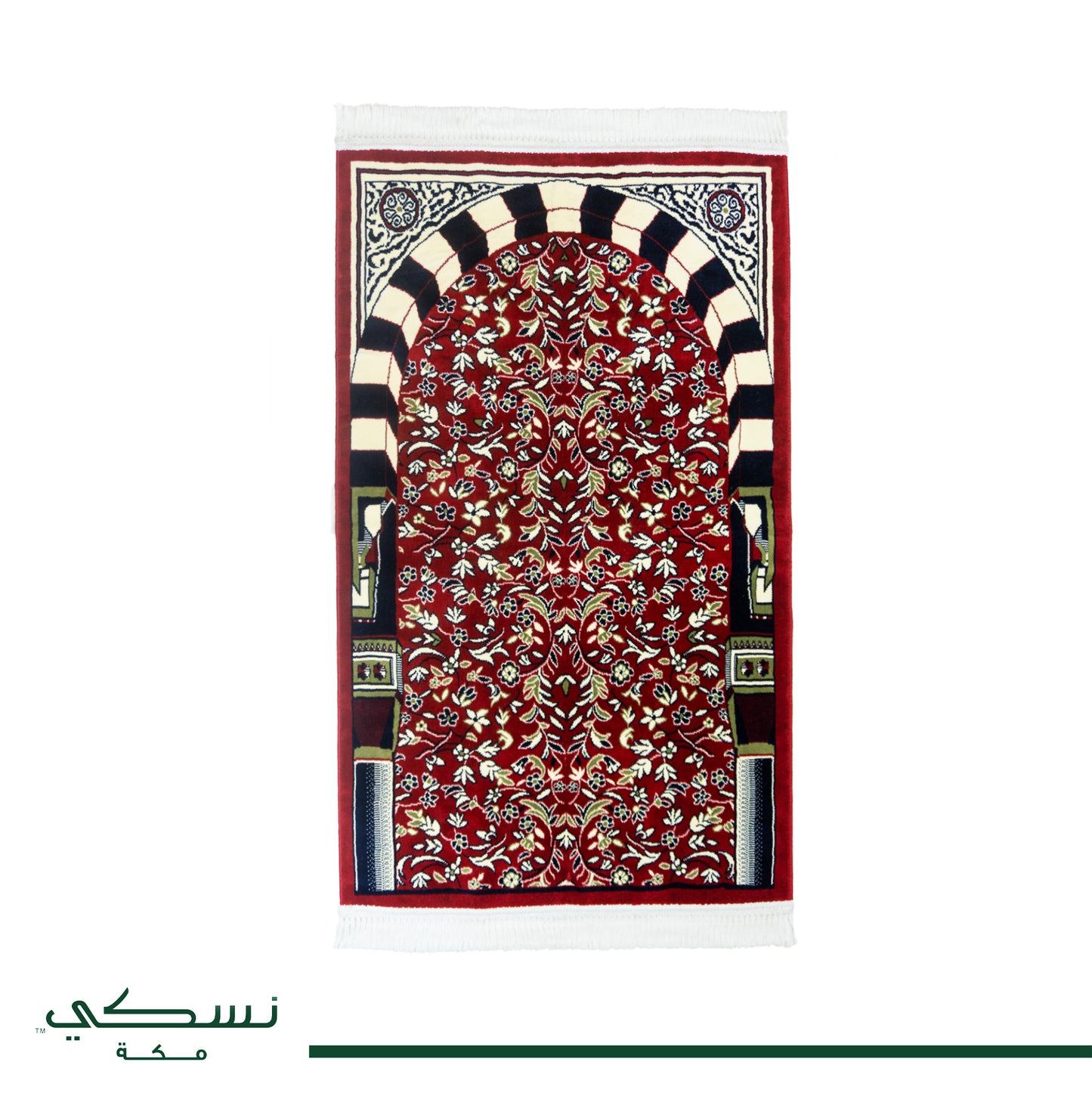 Al Rawda Al Sharifah Prayer Mat Red with Handbag