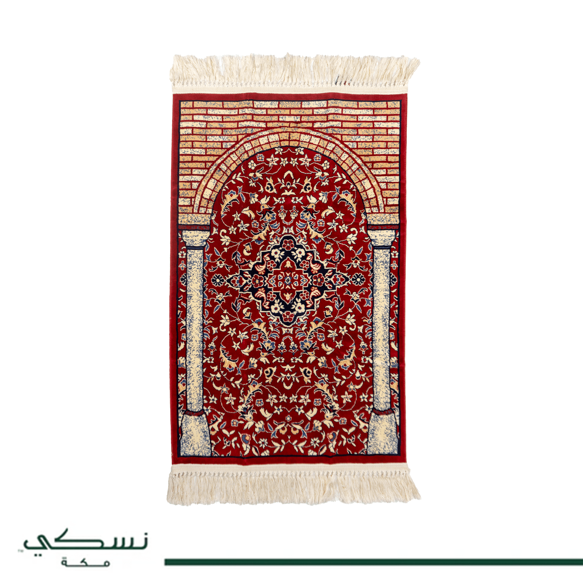 Rawdat Al Zahideen Prayer Mat Red with Handbag - Nusuki SA