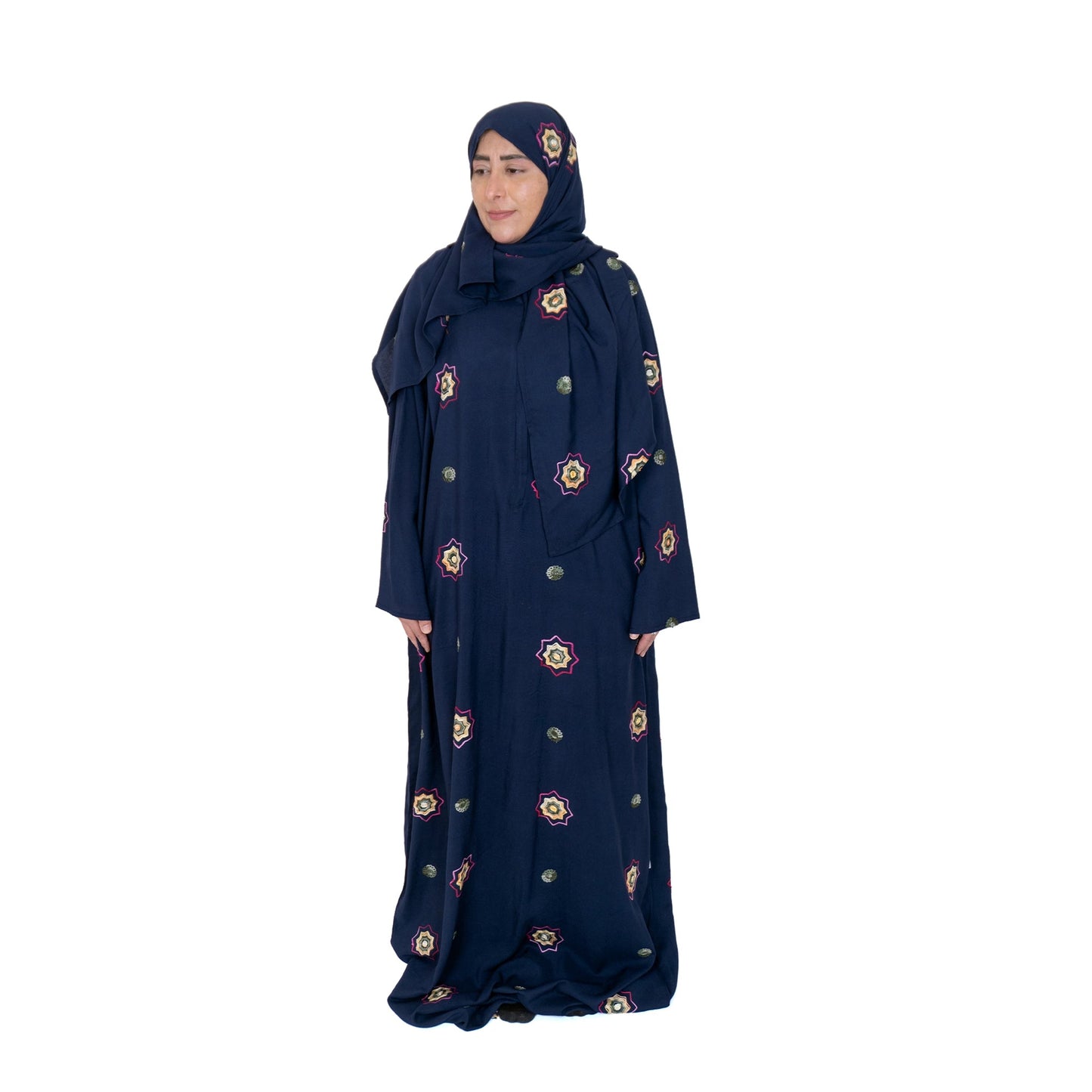 Salsabil Premium Prayer Dress – Navy Blue - Nusuki SA