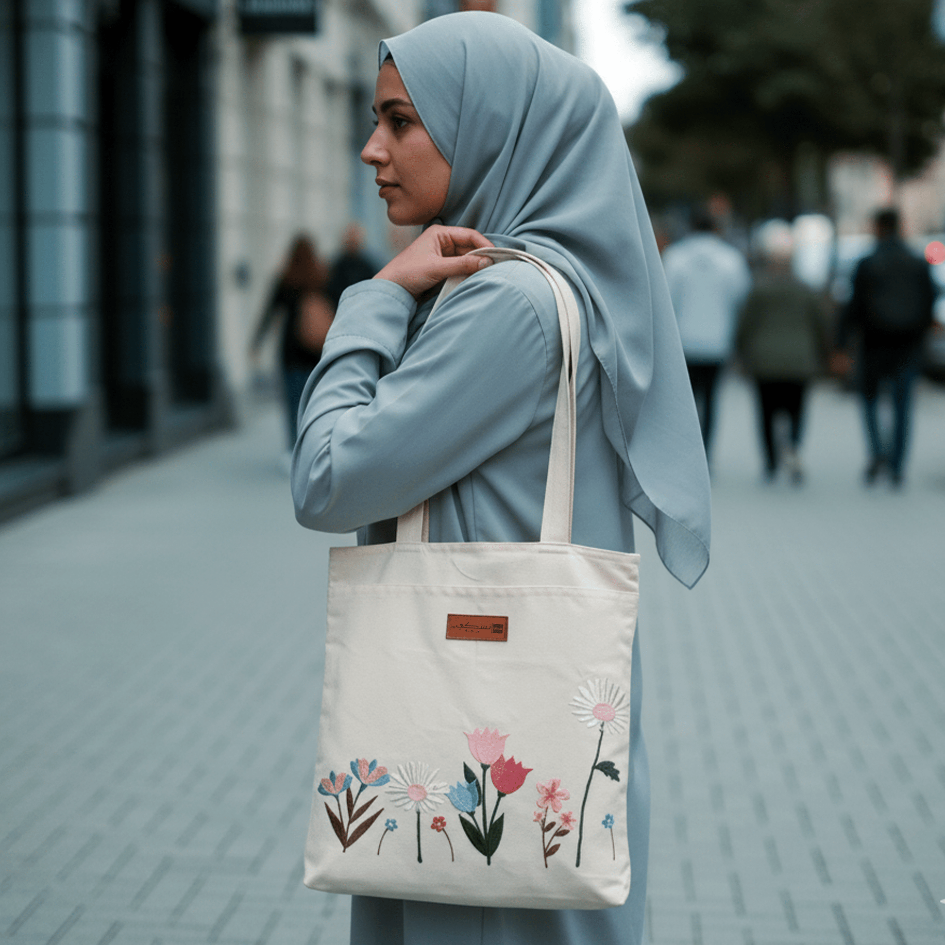 Set of Embroidered Fabric Bags with Floral Design - Nusuki SA
