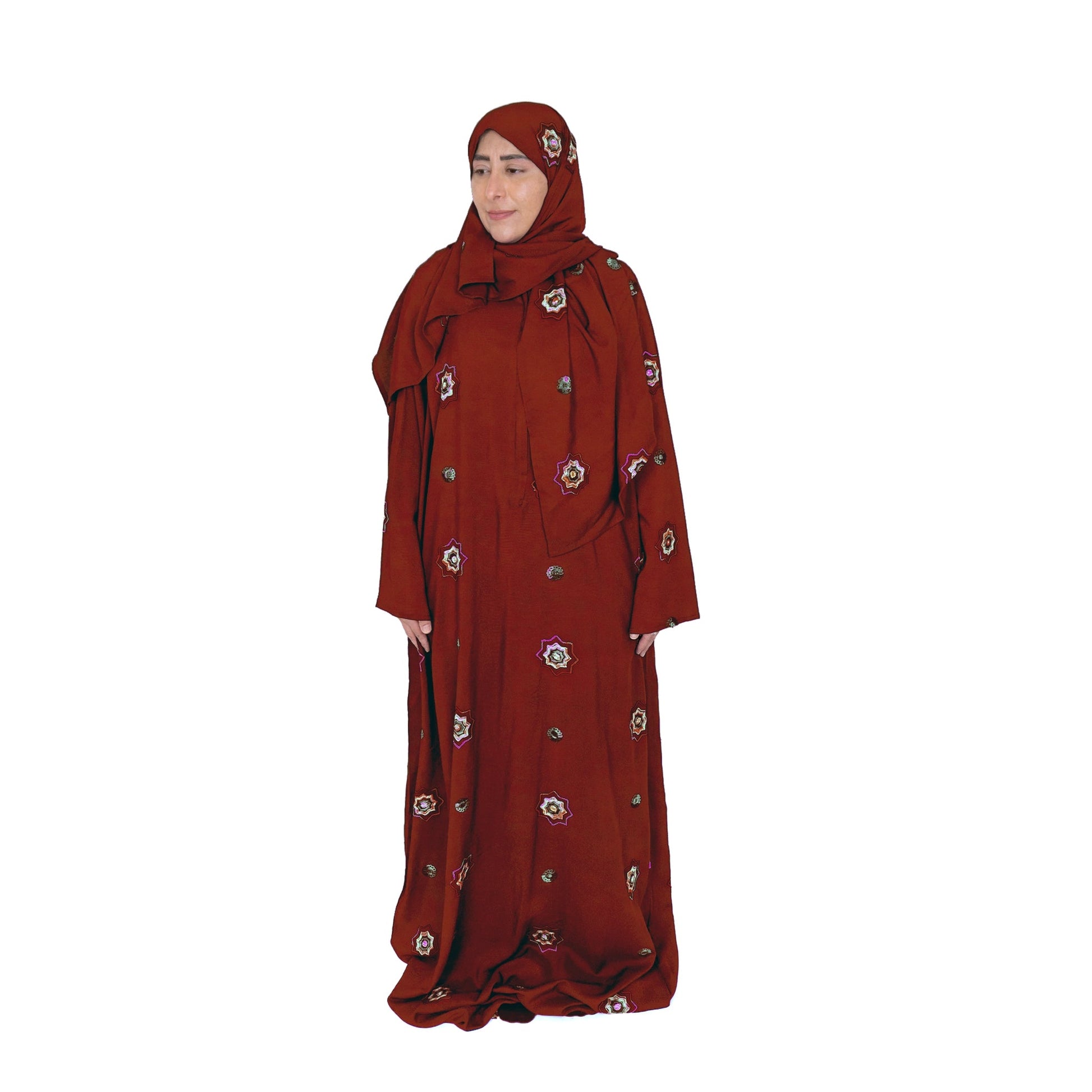 Sharshaf Canvas Embroidery Dark Red - Nusuki SA